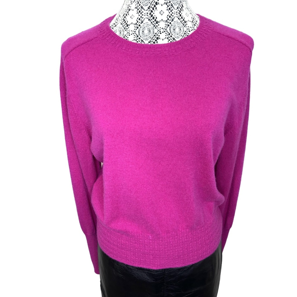 100% cashmere Martha Stewart fuschia magenta sweater size s
